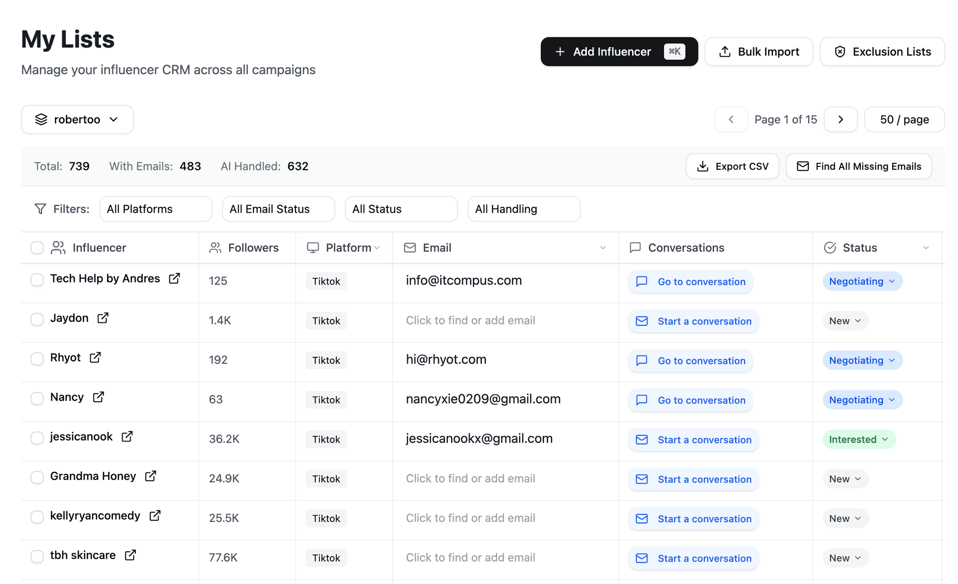 CRM Interface
