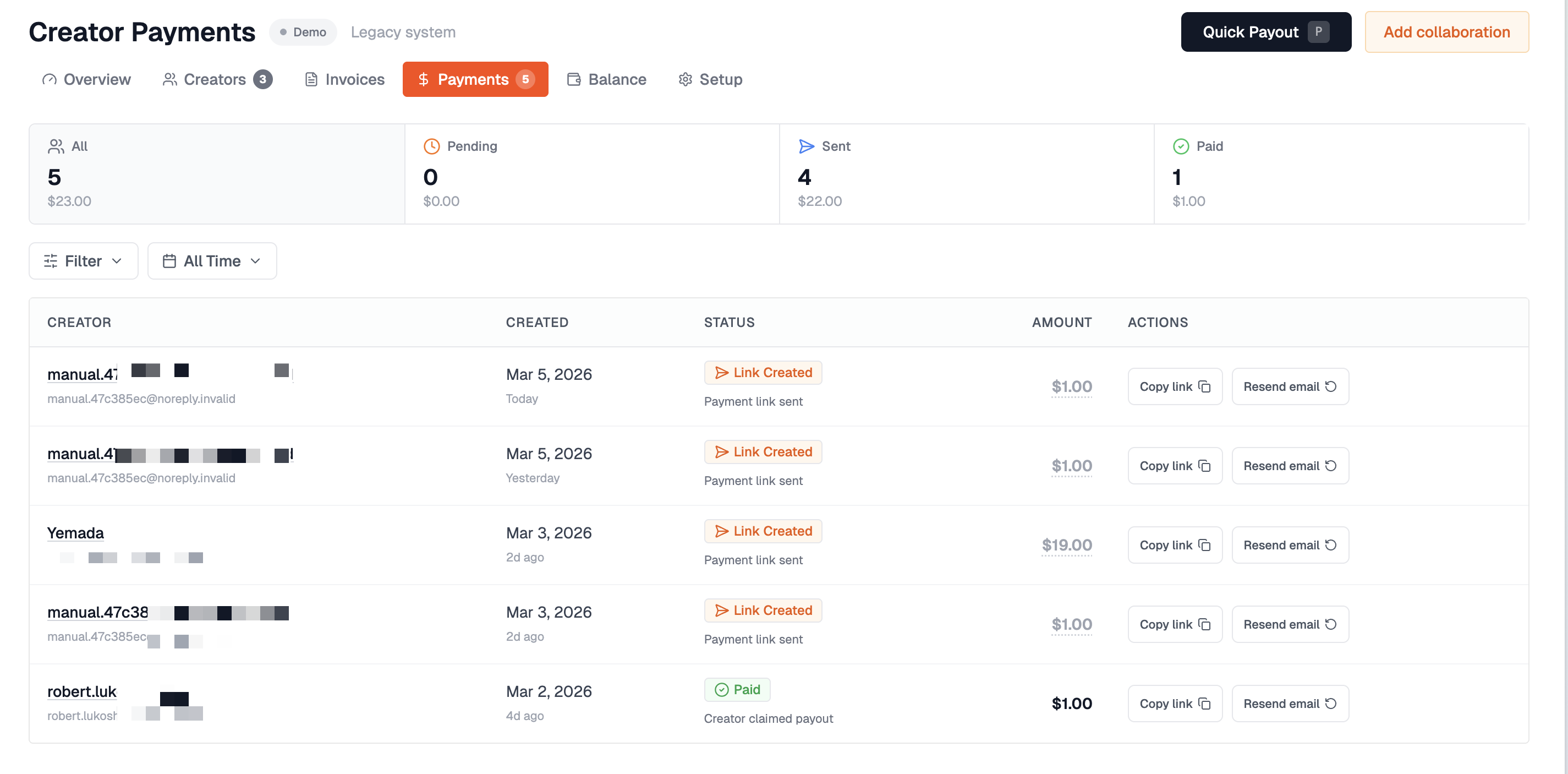 CreatorPay - Creator Payments Dashboard