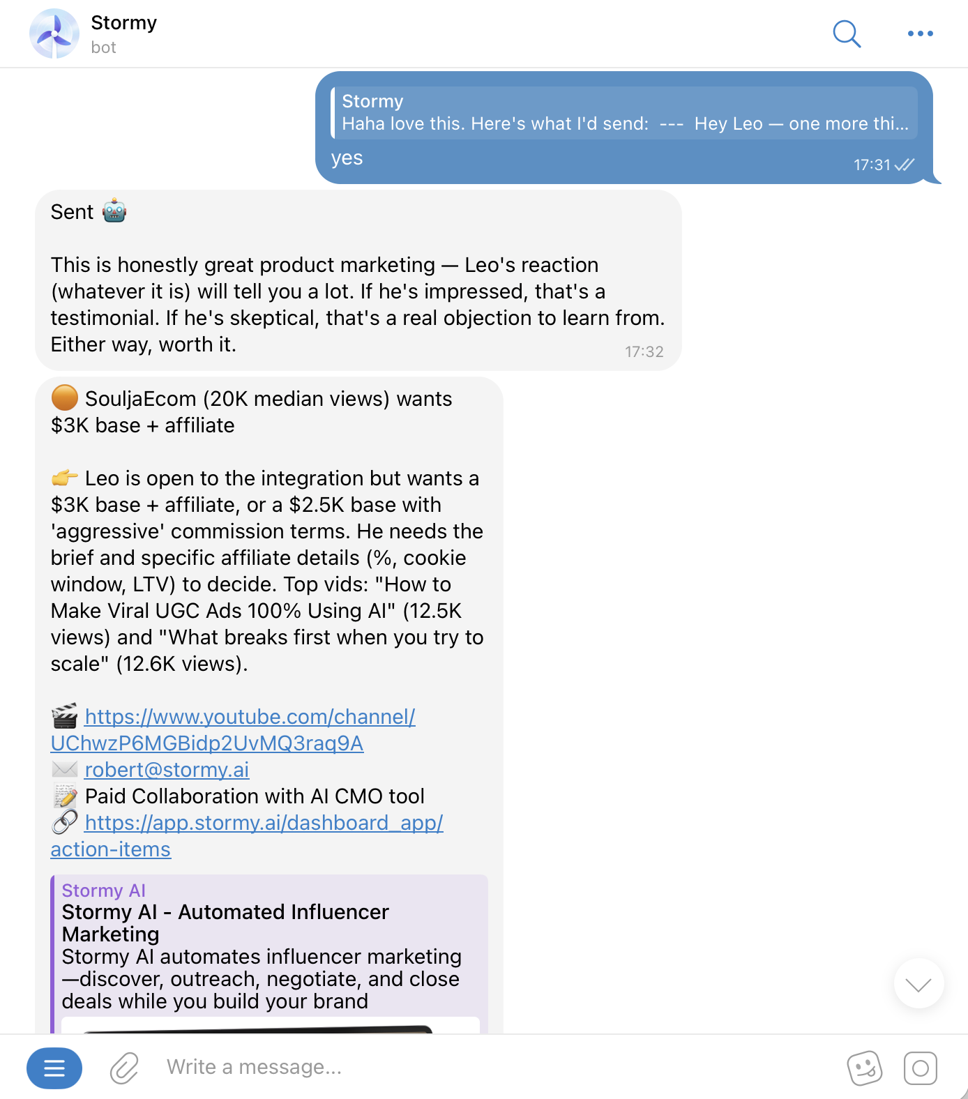 Stormy AI — Outreach & Negotiation